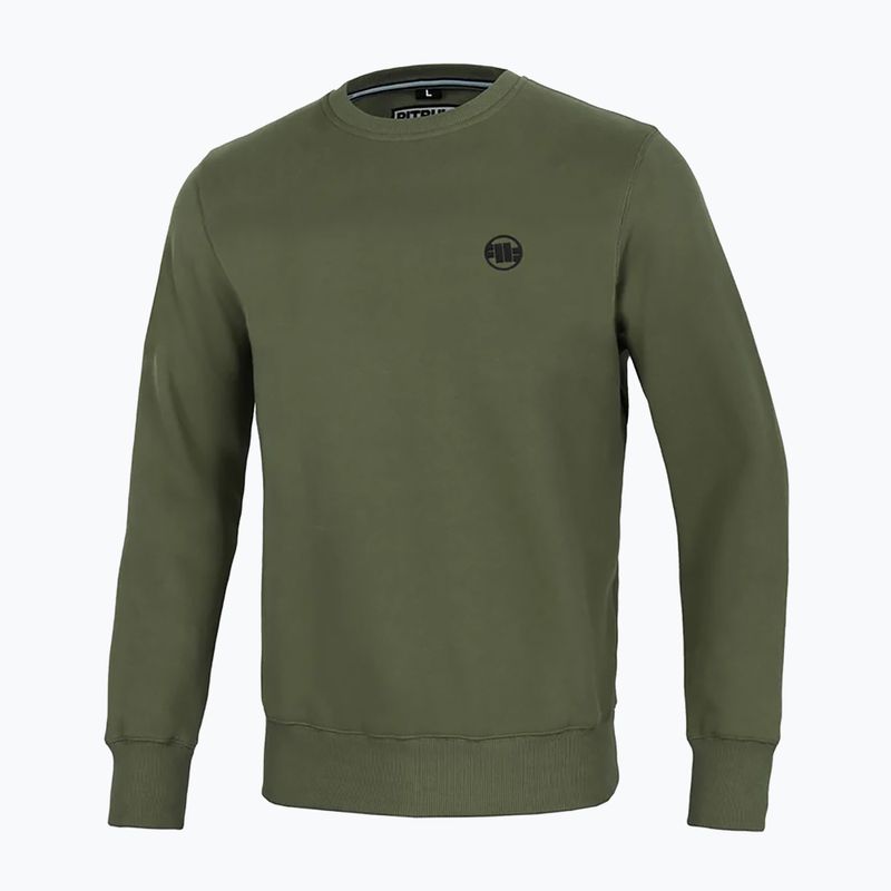 Férfi pulóver Pitbull Small Logo Crewneck dark olive 4