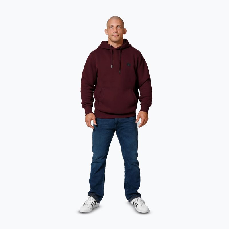 Férfi pulóver Pitbull Small Logo Hooded burgundy 2