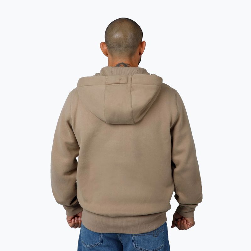 Férfi pulóver Pitbull Small Logo Hooded Zip pale sand 3