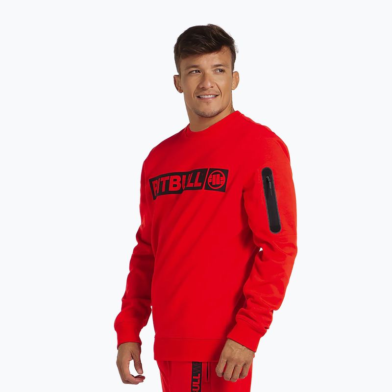 Férfi pulóver Pitbull Beyer Crewneck flame red