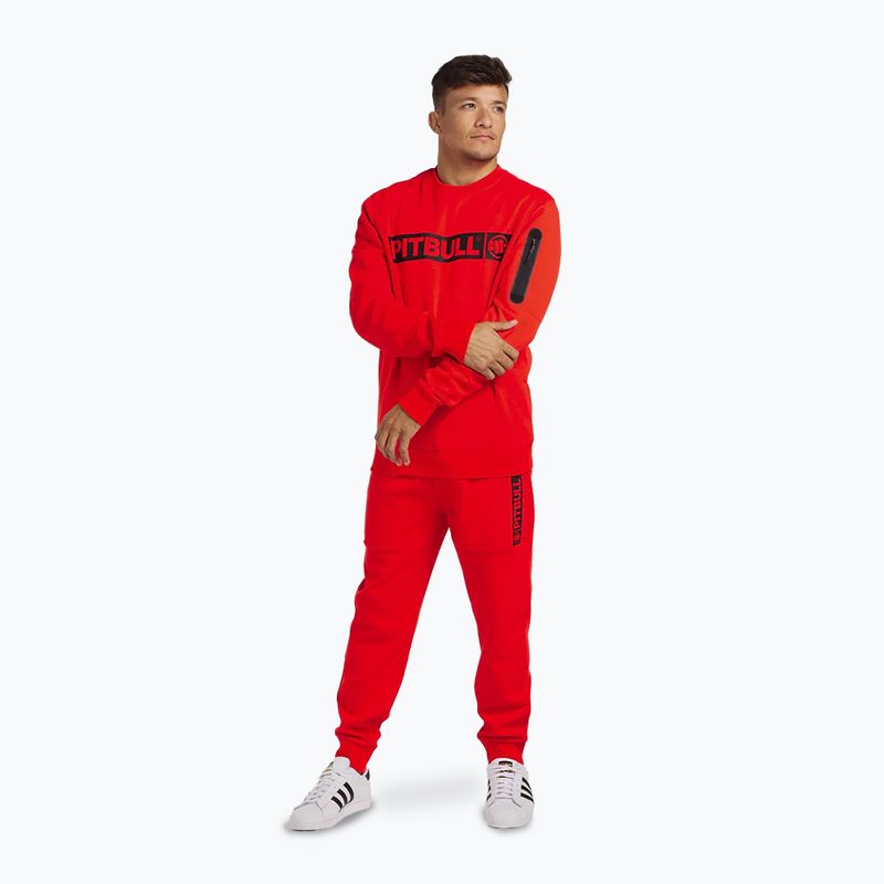 Férfi pulóver Pitbull Beyer Crewneck flame red 2