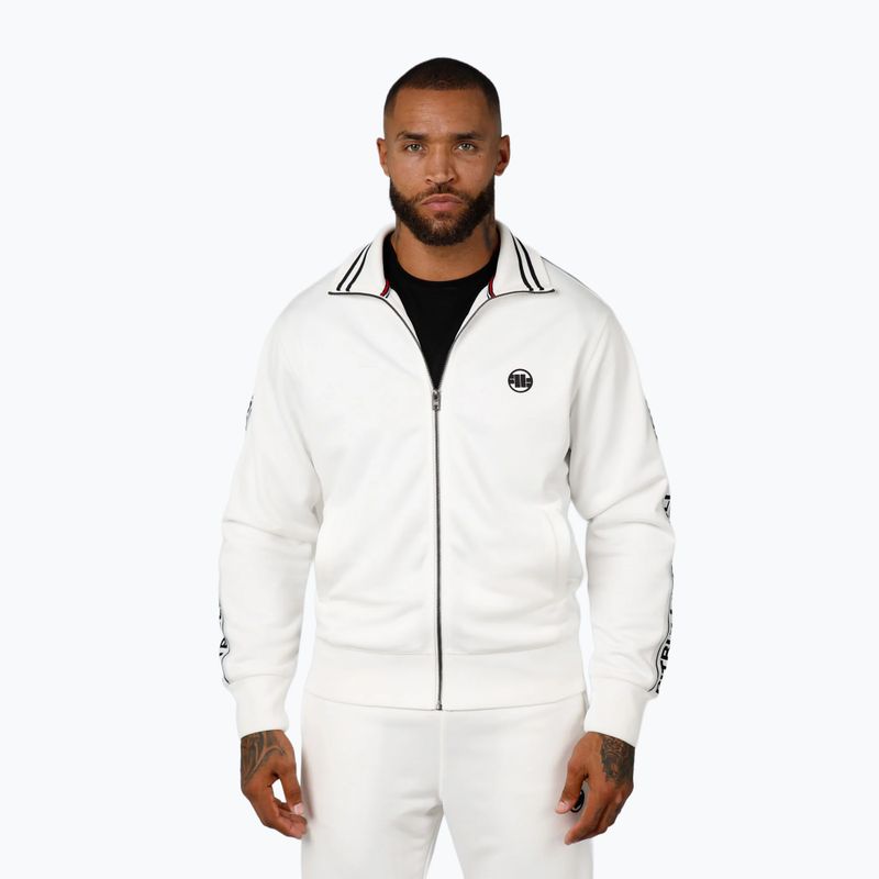 Férfi pulóver Pitbull Trackjacket Tape Logo Terry Group off white