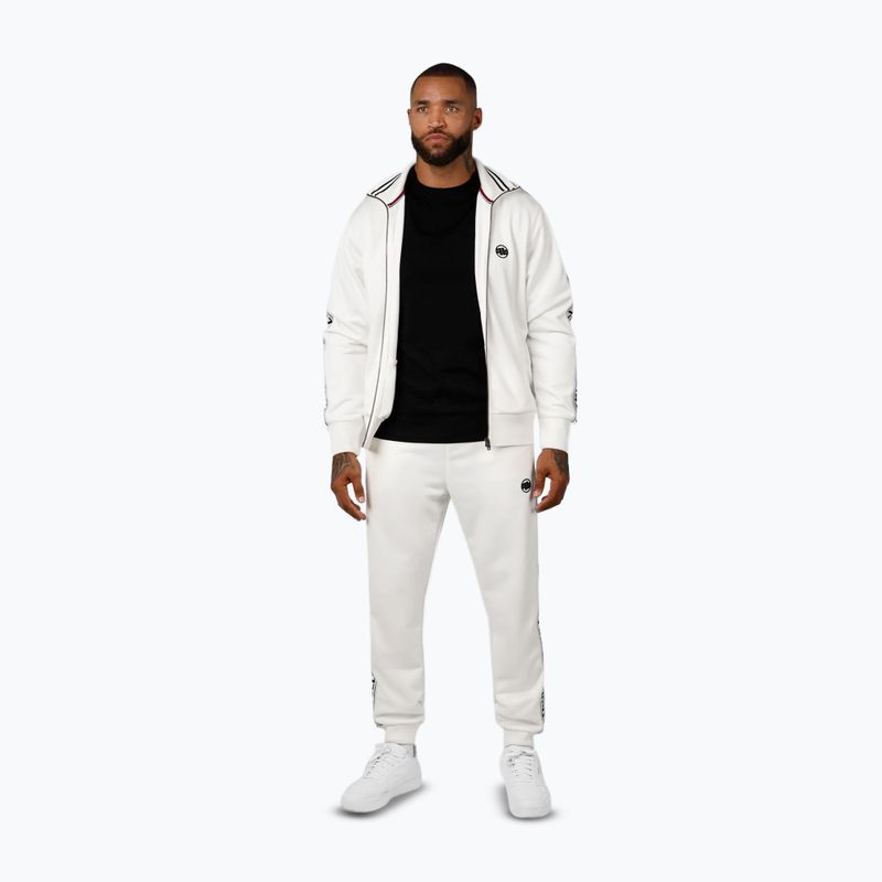 Férfi pulóver Pitbull Trackjacket Tape Logo Terry Group off white 2