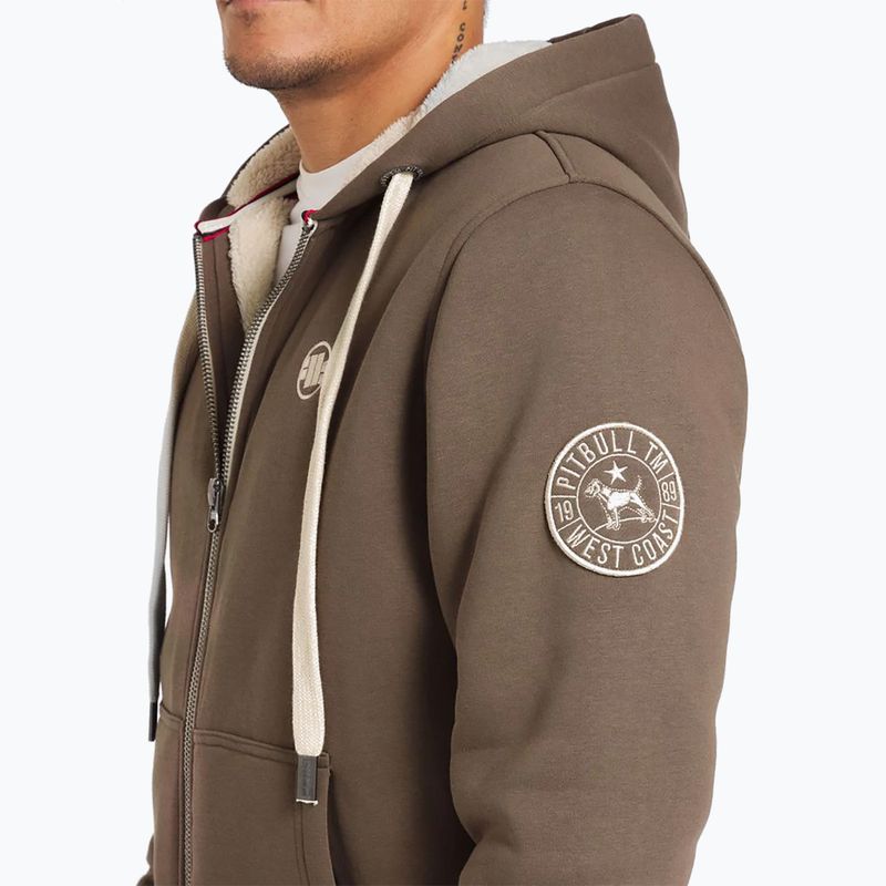 Férfi pulóver Pitbull Zip Sherpa 2 Ruffin Hooded brown 4