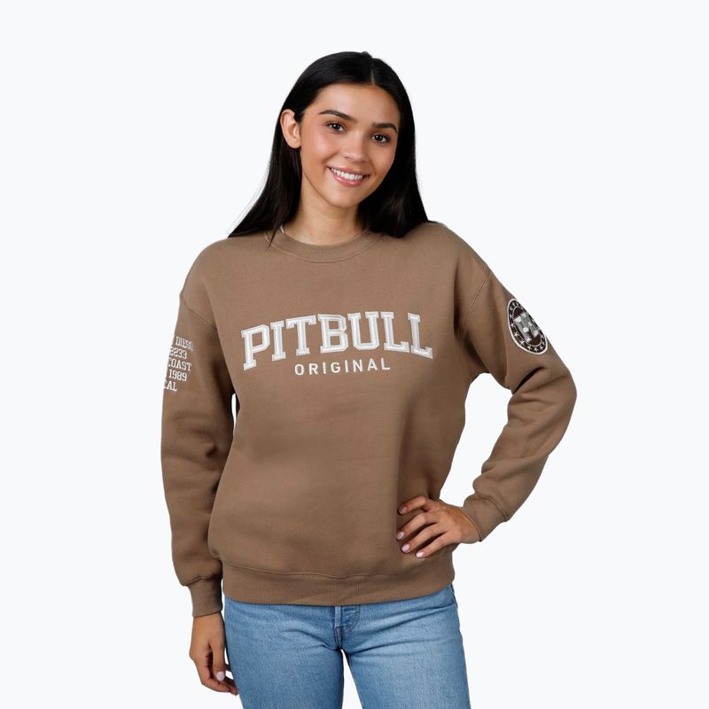 Női pulóver Pitbull Tyrian Crewneck coyote brown