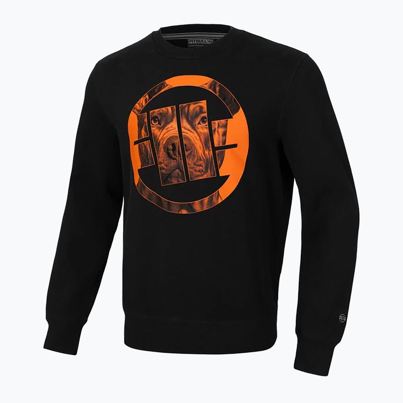 Férfi Pitbull West Coast Crewneck Sweatshirt Narancssárga Kutya 24 fekete