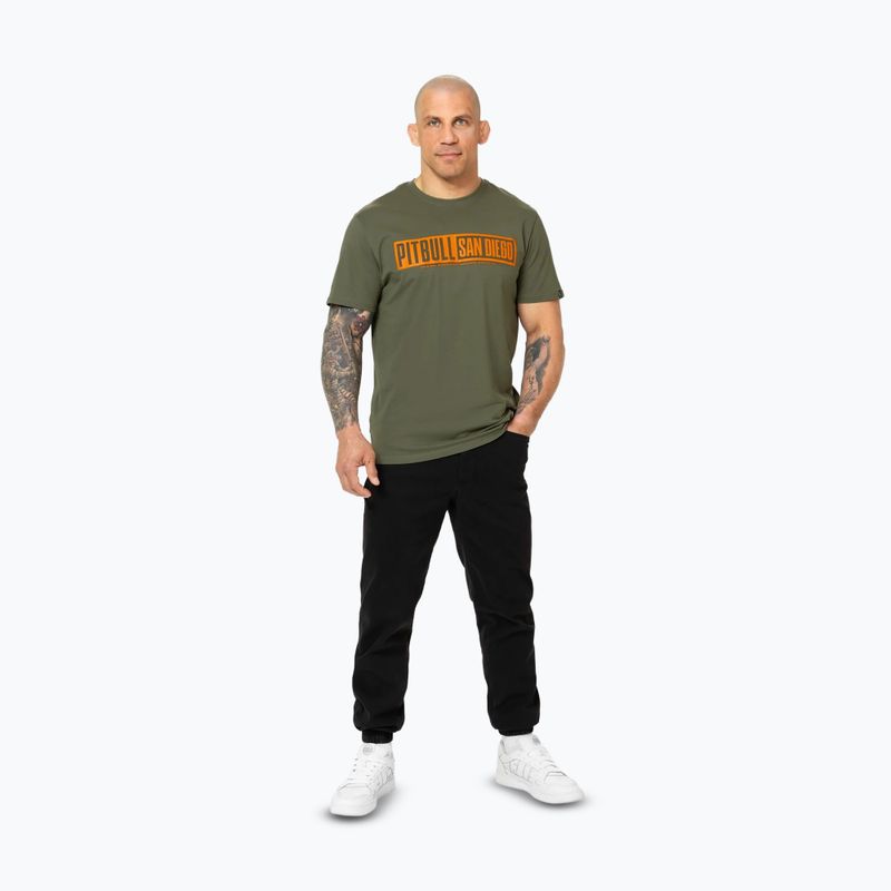 Pitbull Eighty Nine Dog férfi póló sötét olívazöld 2