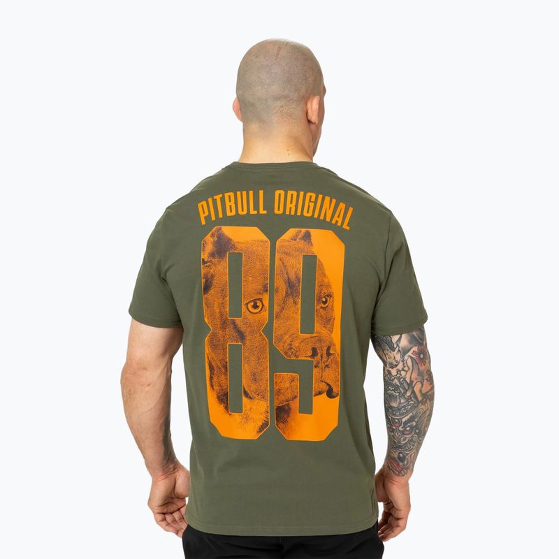 Pitbull Eighty Nine Dog férfi póló sötét olívazöld 3