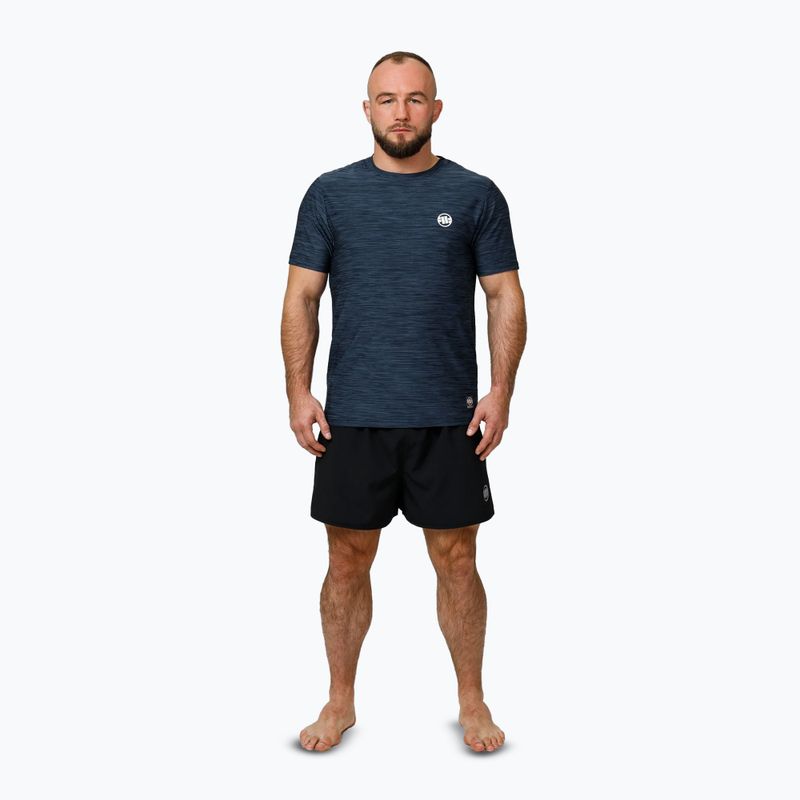 Férfi Pitbull Small Logo alkalmi sport póló navy melange 2