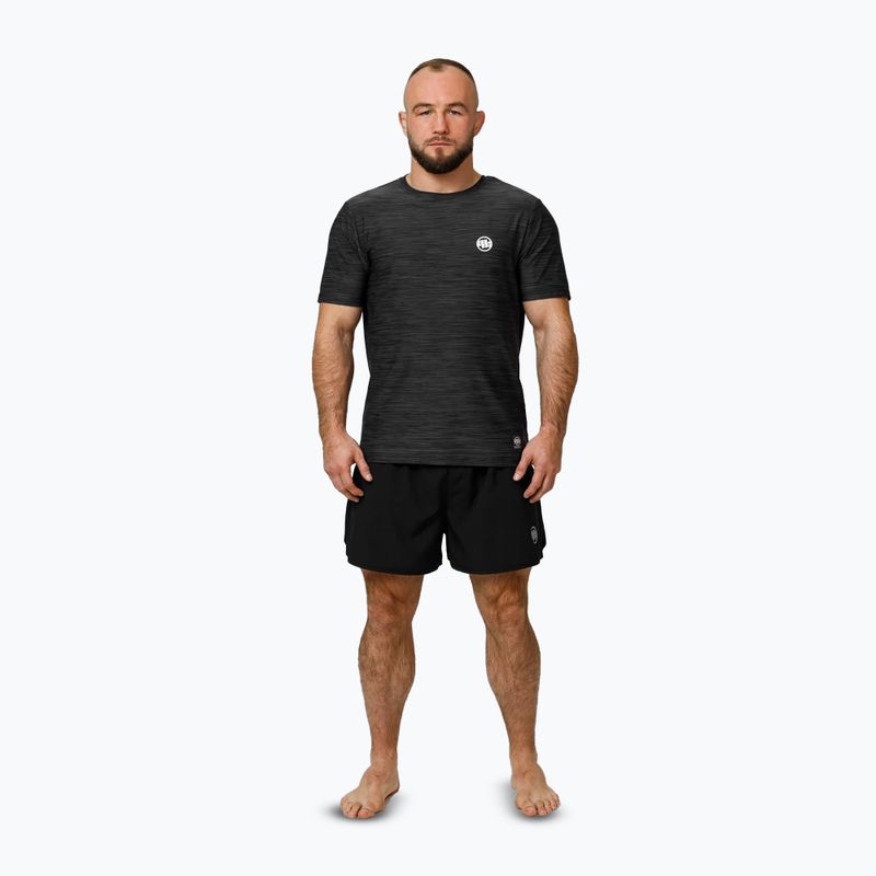 Férfi Pitbull Small Logo alkalmi sport fekete melange póló 2