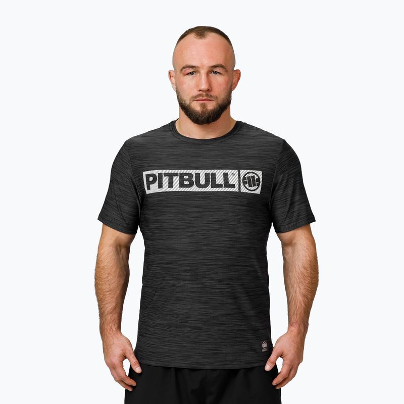 Pitbull Hilltop Casual Sport fekete melange férfi póló