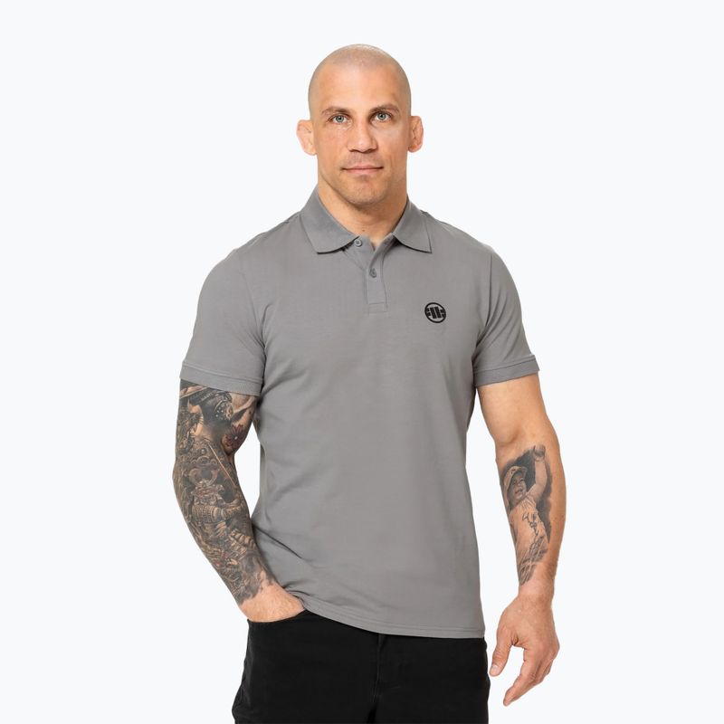 Férfi Pitbull Polo Jersey Small Logó szürke