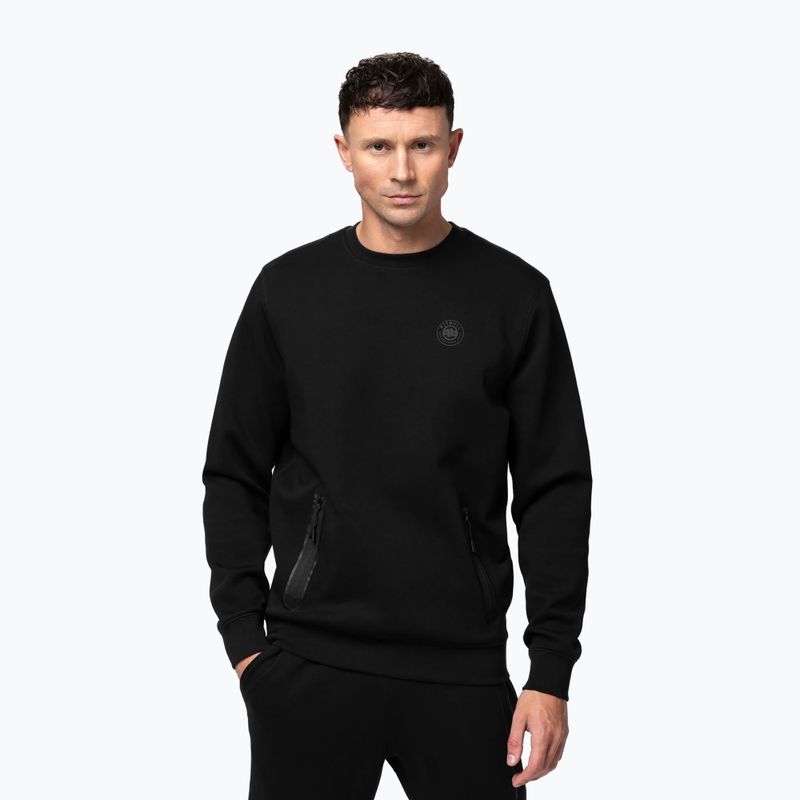 Férfi Pitbull Dogwood Crewneck pulóver fekete