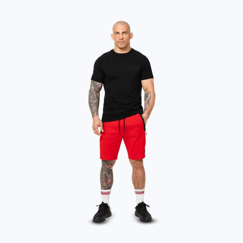 Pitbull Dogwood Sport fluo/piros férfi rövidnadrág 2