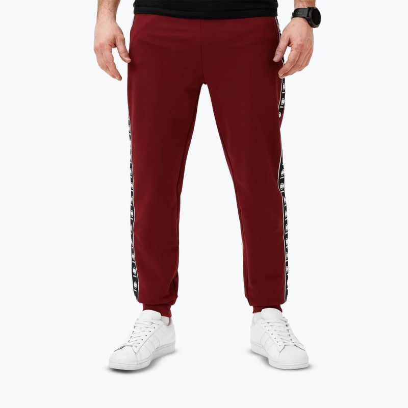 Férfi Pitbull Tape Nugget Jogging nadrág burgundi 4