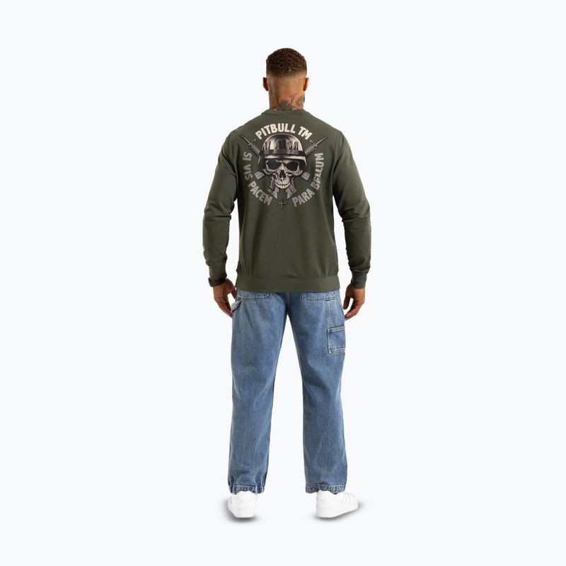 Férfi Pitbull Para Bellum Crewneck Sweatshirt régi zöld 2