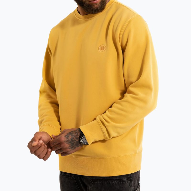 Férfi Pitbull Lancaster 2 Crewneck Sweatshirt mosott sárga 4