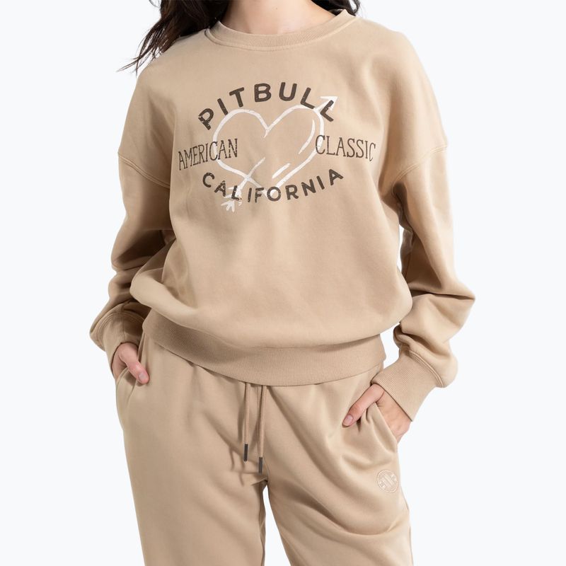 Női Pitbull Manzanita Heart Crewneck Sweatshirt homok 3