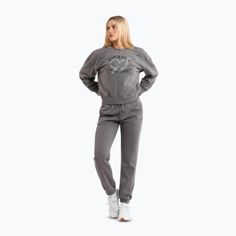 Pitbull női Manzanita Heart Crewneck Sweatshirt mosott szürke 2
