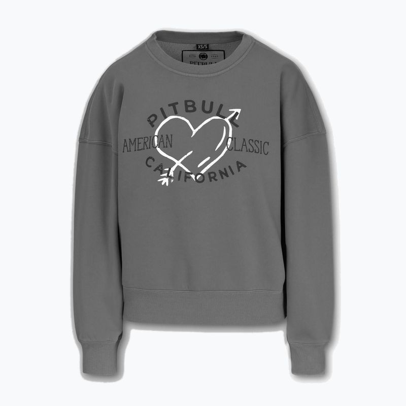 Pitbull női Manzanita Heart Crewneck Sweatshirt mosott szürke 4