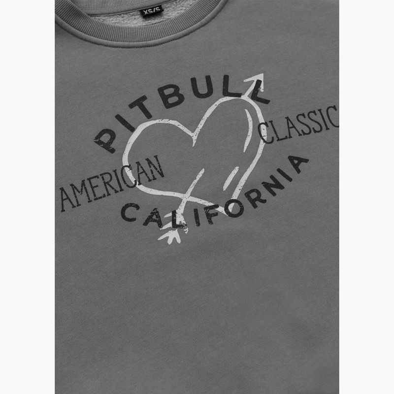 Pitbull női Manzanita Heart Crewneck Sweatshirt mosott szürke 7