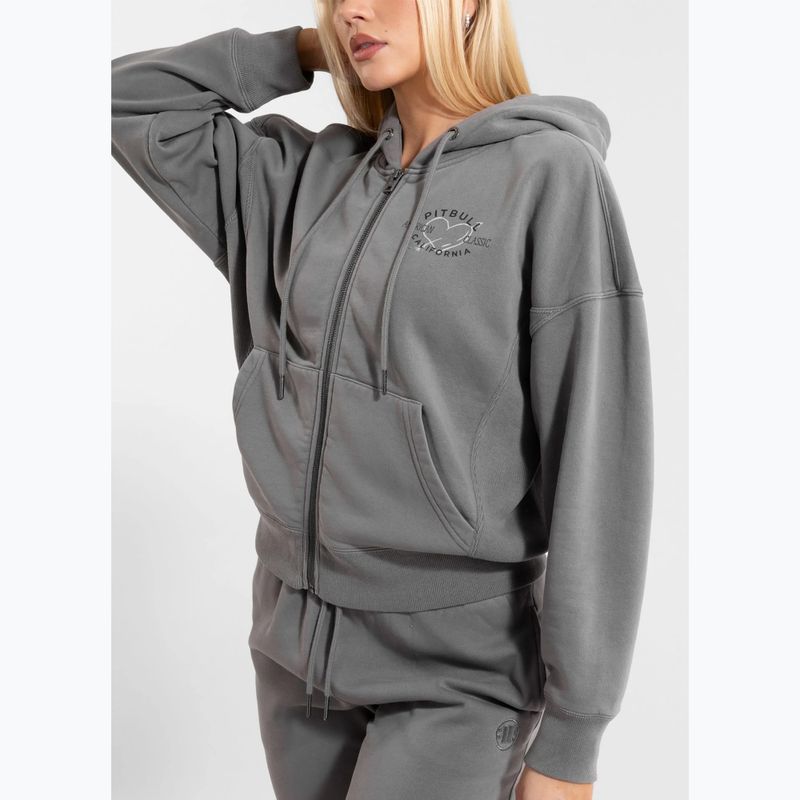 Pitbull női Manzanita Heart Hooded Zip Sweatshirt mosott szürke 3