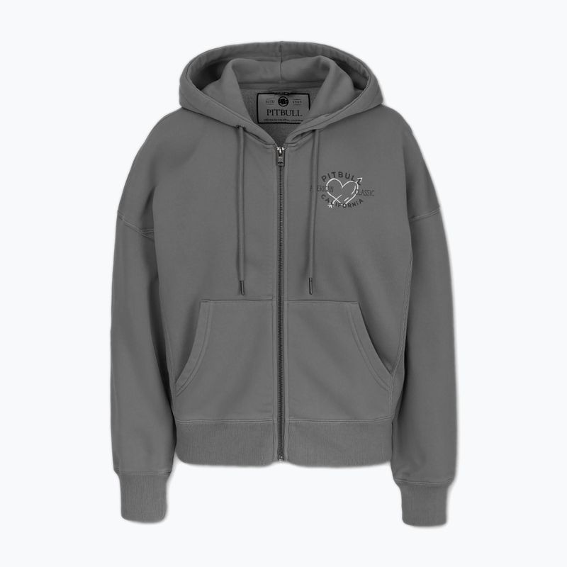 Pitbull női Manzanita Heart Hooded Zip Sweatshirt mosott szürke 4