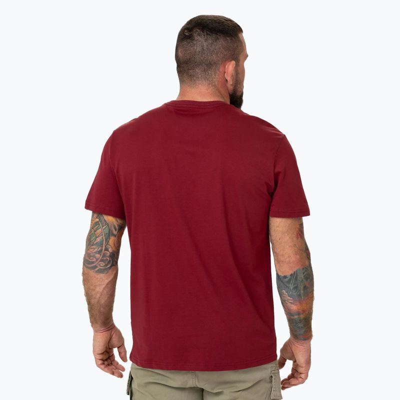 Férfi Pitbull Logo Palms póló burgundi 3