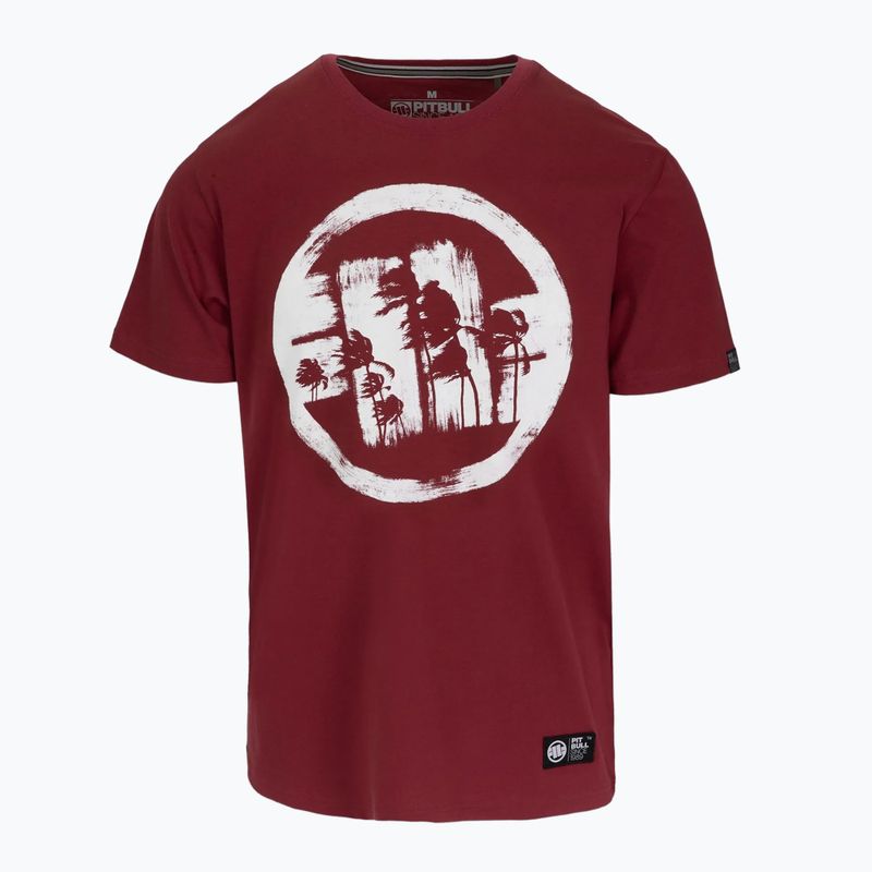 Férfi Pitbull Logo Palms póló burgundi 4