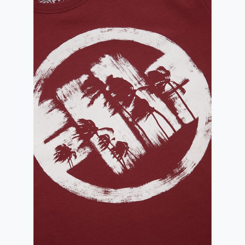Férfi Pitbull Logo Palms póló burgundi 7