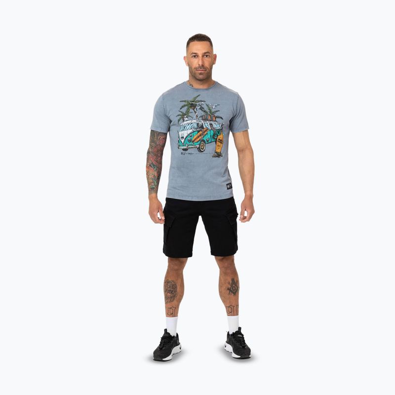 Pitbull Open Beach férfi póló mosott kék 2