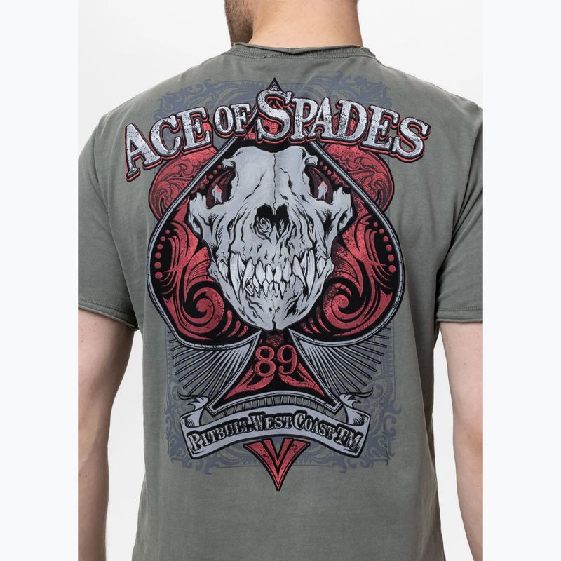 Pitbull Ace Of Spades férfi póló tompított zöld 3