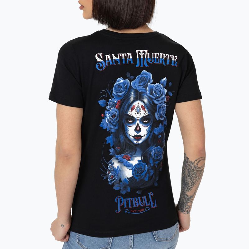 Pitbull női póló Santa Muerte kék fekete fekete 3