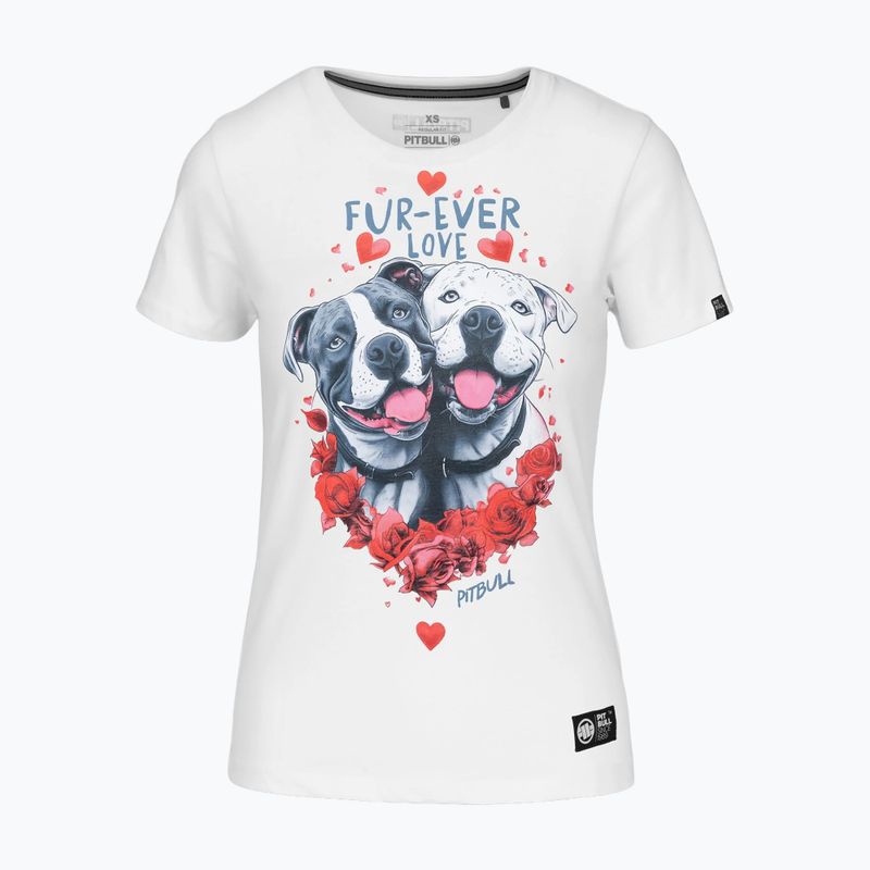 Pitbull Fur Ever Love női póló fehér