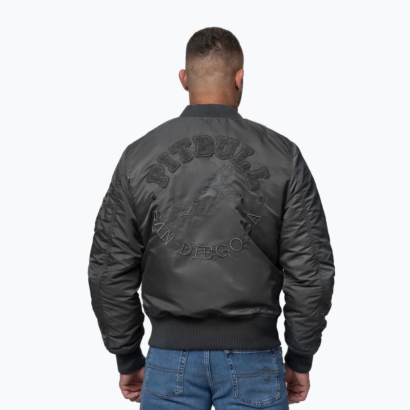 Férfi dzseki Pitbull Hacket Washed Bomber graphite 3