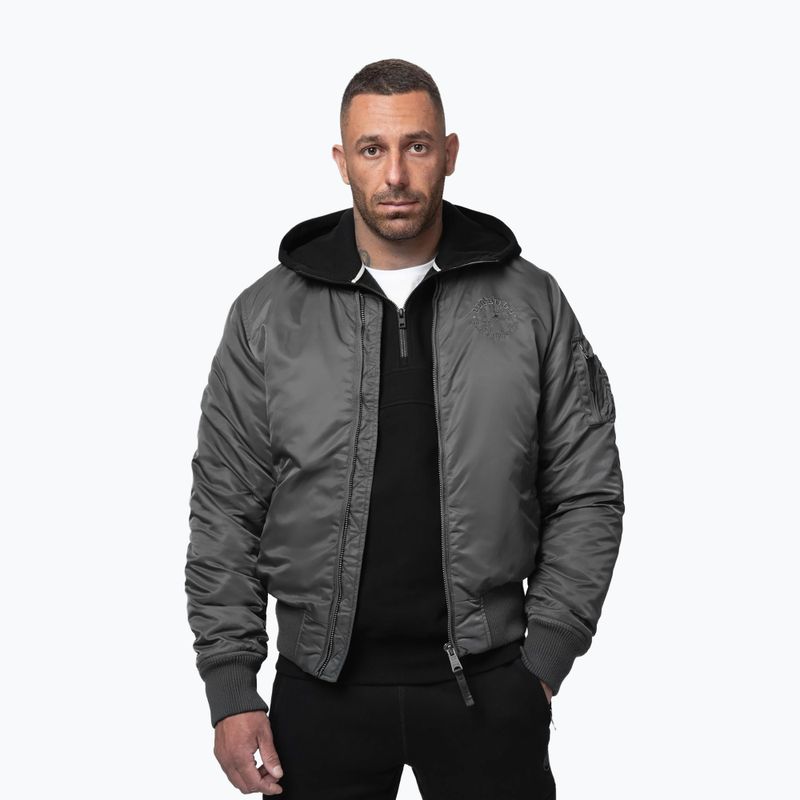 Férfi dzseki Pitbull Hacket Washed Bomber graphite 4