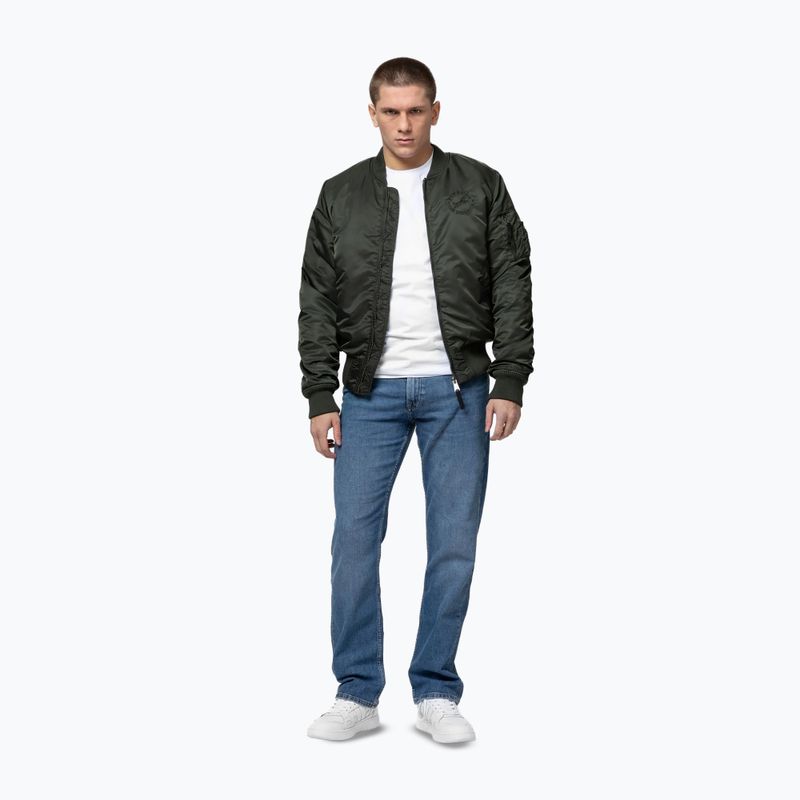Férfi bomberdzseki Pitbull Hacket Washed Bomber dark green 2