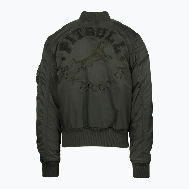 Férfi bomberdzseki Pitbull Hacket Washed Bomber dark green 2