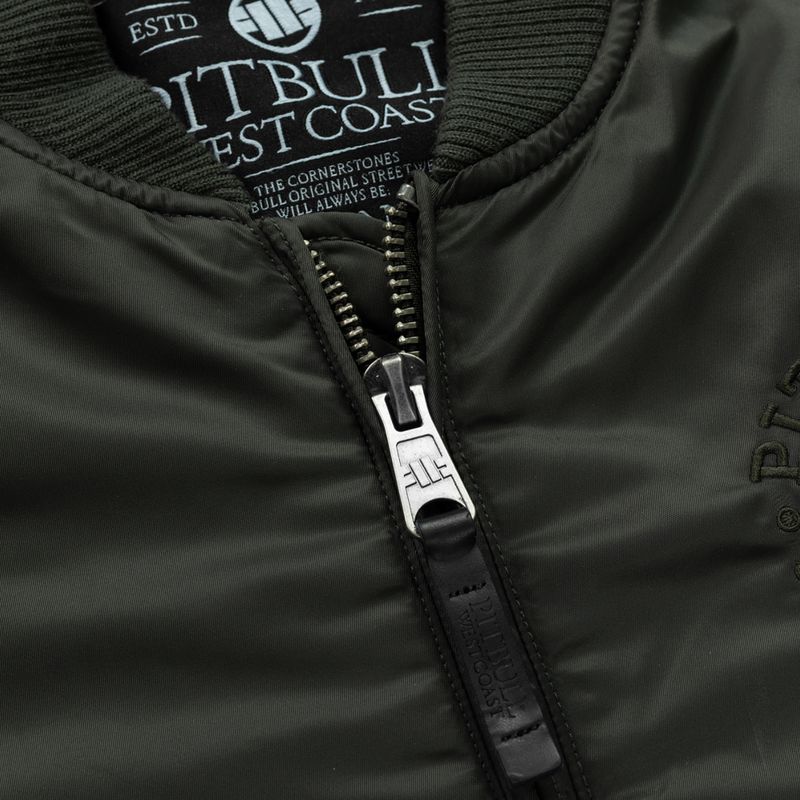 Férfi bomberdzseki Pitbull Hacket Washed Bomber dark green 3