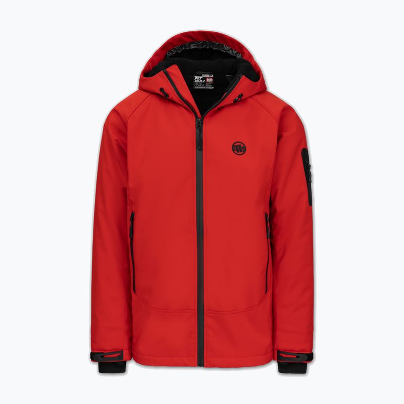 Férfi téli dzseki Pitbull Padded Rockfish Hooded fluorescent red