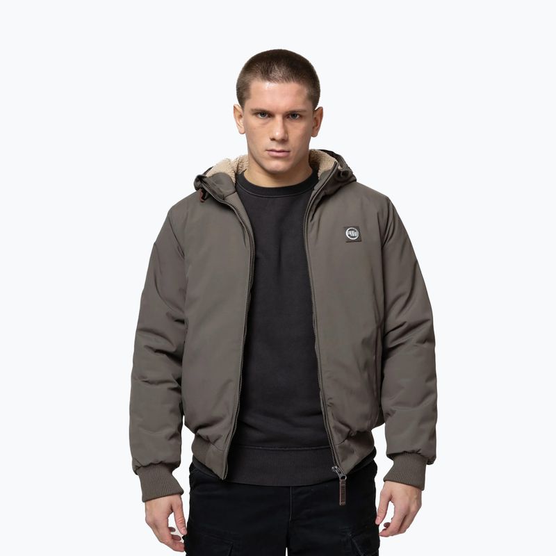 Férfi télikabát Pitbull Elkwood 3 Sherpa Hooded taupe 4