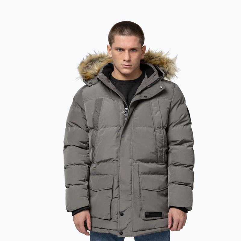 Férfi télikabát Pitbull Forest Hooded Parka taupe