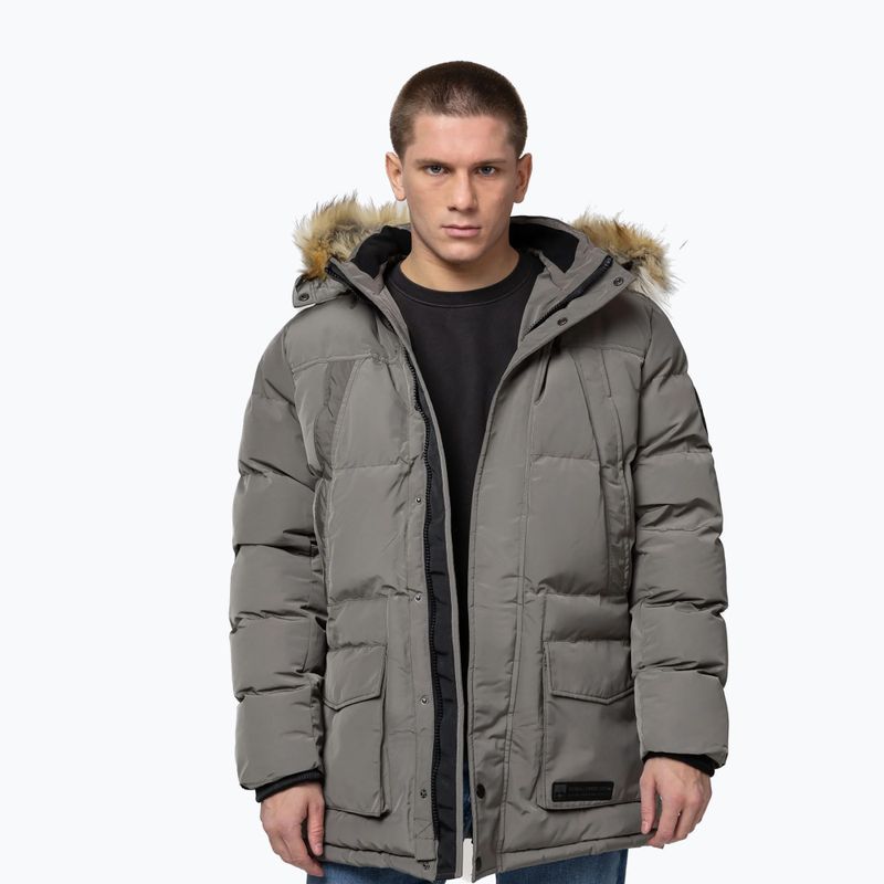 Férfi télikabát Pitbull Forest Hooded Parka taupe 4