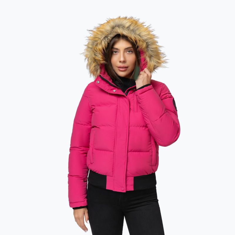 Női télikabát Pitbull Azalea Quilted Hooded raspberry red 4