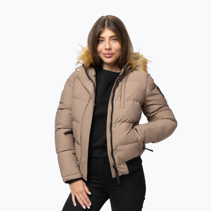 Női télikabát Pitbull Azalea Quilted Hooded dark sand 4
