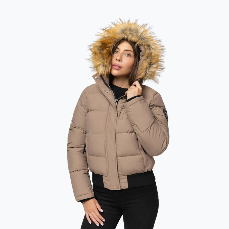 Női télikabát Pitbull Azalea Quilted Hooded dark sand 5
