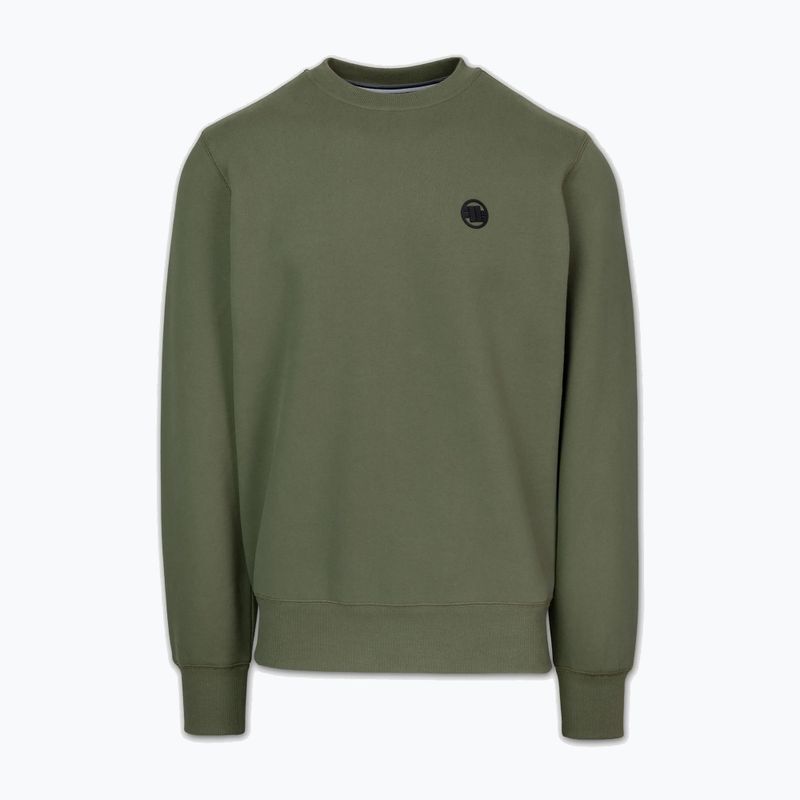 Férfi pulóver Pitbull Small Logo Crewneck olive