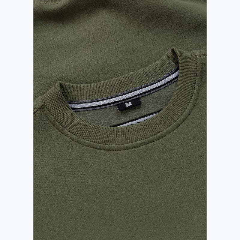 Férfi pulóver Pitbull Small Logo Crewneck olive 3