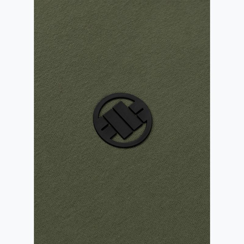 Férfi pulóver Pitbull Small Logo Crewneck olive 4