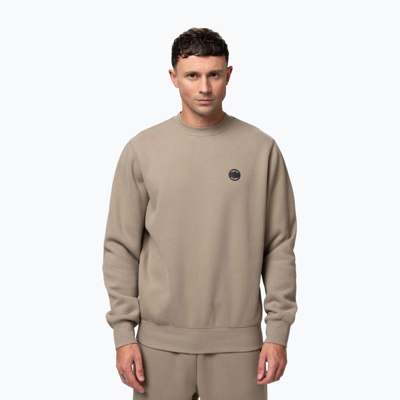 Férfi pulóver Pitbull Small Logo Crewneck pale sand